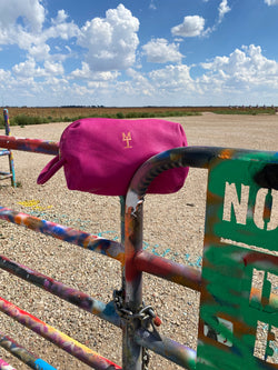 Collection of Large Pink Bison Aftershave/Dopp Bag in a gallery layout