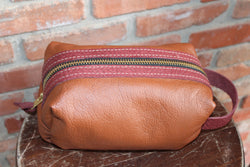 Collection of Brown/Red Bison Aftershave/Dopp Bag in a gallery layout